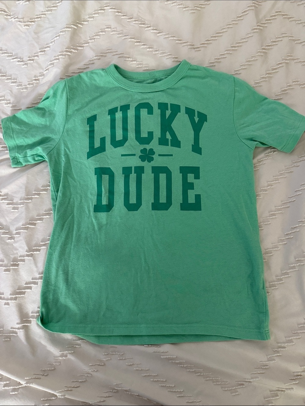 Children’s Place Green 'Lucky Dude' Short Sleeve Tee